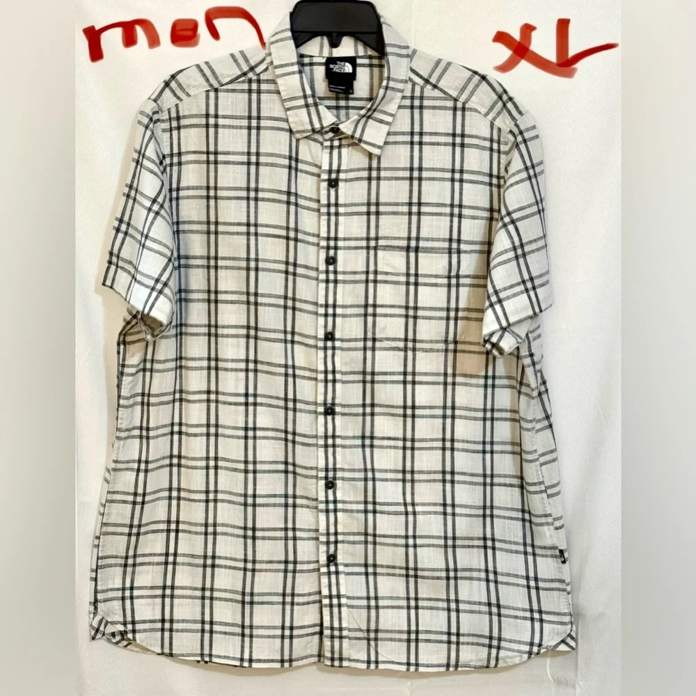 The North Face White and Black Checkered Shirt